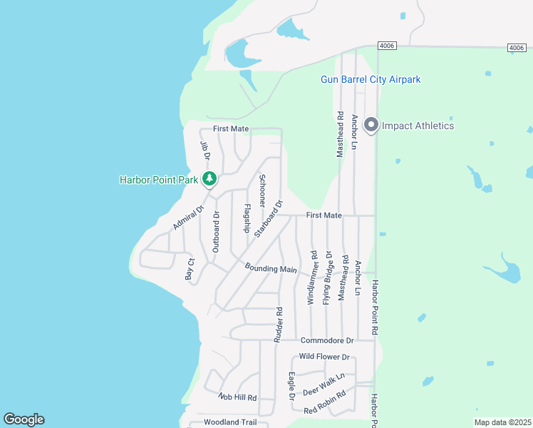 map of restaurants, bars, coffee shops, grocery stores, and more near 328 Schooner in Gun Barrel City