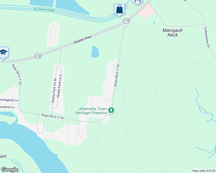 map of restaurants, bars, coffee shops, grocery stores, and more near 610 Old Bailey Road in Ridgeland