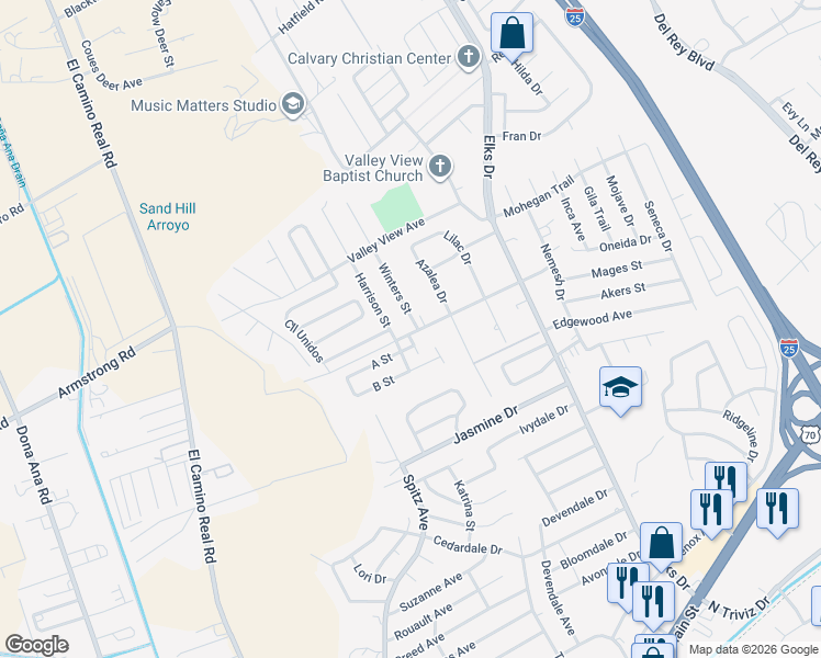 map of restaurants, bars, coffee shops, grocery stores, and more near 850 Holly Drive in Las Cruces