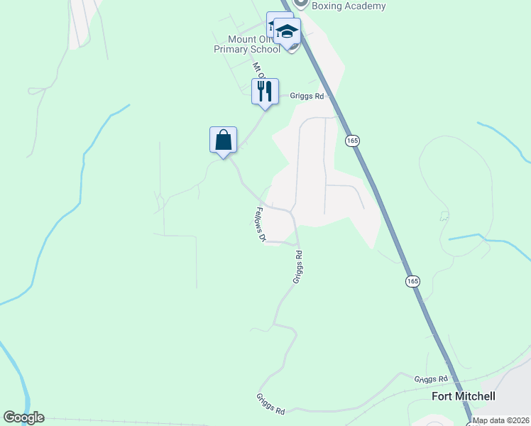 map of restaurants, bars, coffee shops, grocery stores, and more near 9 Fellows Drive in Fort Mitchell