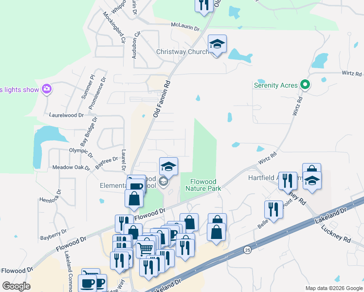 map of restaurants, bars, coffee shops, grocery stores, and more near 210 Pinevale Street in Flowood