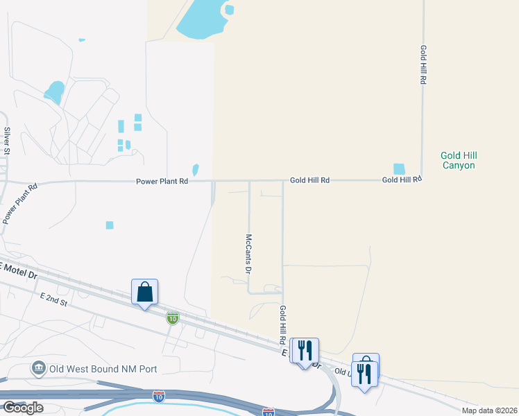 map of restaurants, bars, coffee shops, grocery stores, and more near McCants Drive in Lordsburg