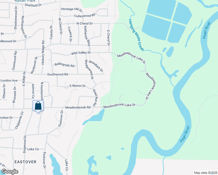 map of restaurants, bars, coffee shops, grocery stores, and more near 4215 Canterbury Court in Jackson