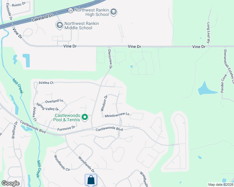 map of restaurants, bars, coffee shops, grocery stores, and more near 197 Meadowview Ridge in Brandon