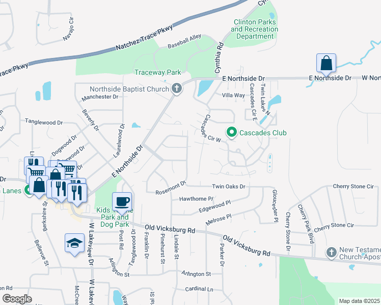 map of restaurants, bars, coffee shops, grocery stores, and more near 66 Shore Drive in Clinton