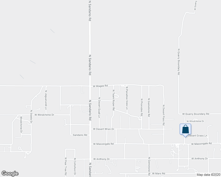 map of restaurants, bars, coffee shops, grocery stores, and more near 7983 North Team Roper Road in Tucson