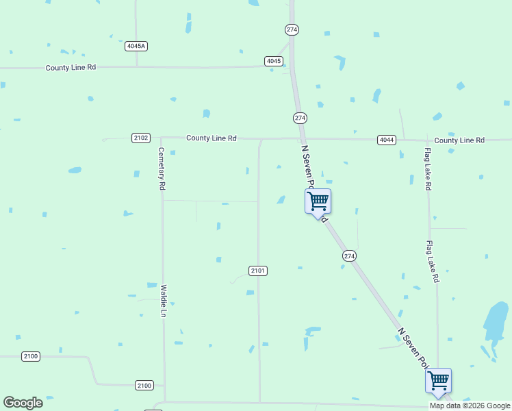 map of restaurants, bars, coffee shops, grocery stores, and more near 1902 County Road 2101 in Kemp
