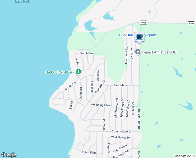 map of restaurants, bars, coffee shops, grocery stores, and more near 350 Schooner Road in Gun Barrel City