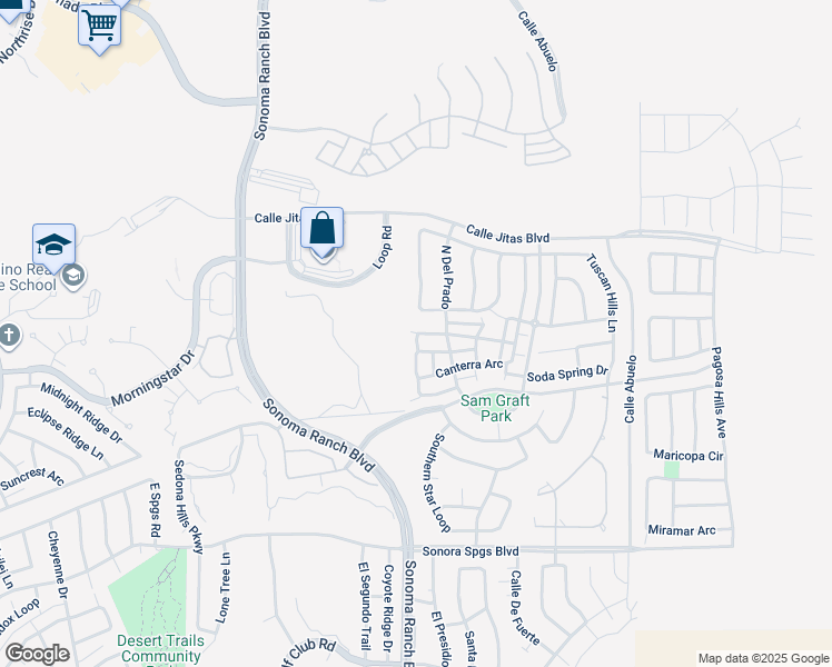 map of restaurants, bars, coffee shops, grocery stores, and more near 4327 Calle Amarilla in Las Cruces