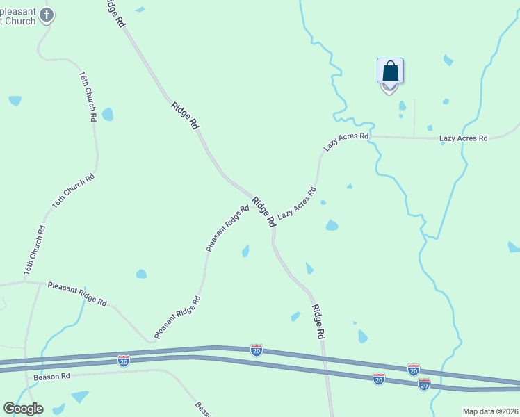 map of restaurants, bars, coffee shops, grocery stores, and more near 2405 Pleasant Ridge Road in Chunky