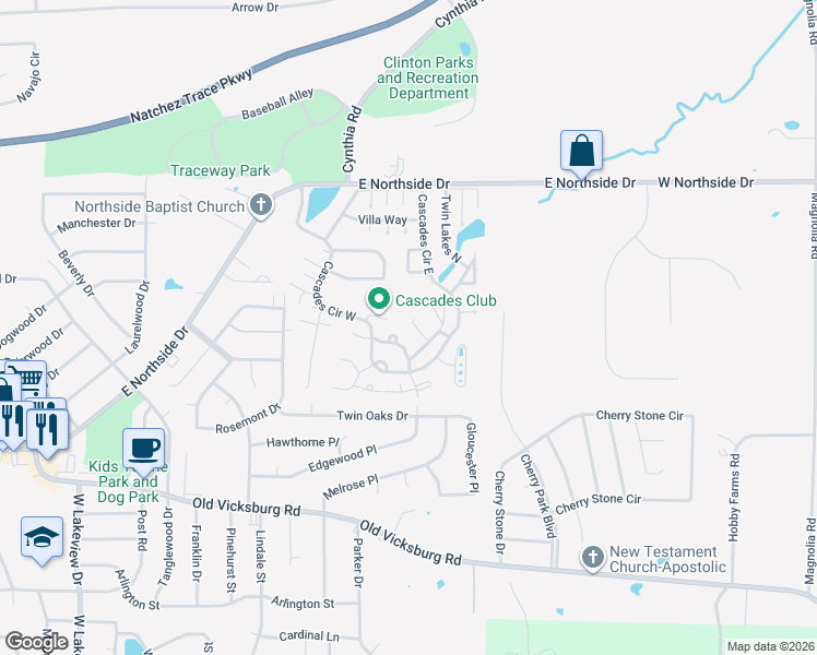 map of restaurants, bars, coffee shops, grocery stores, and more near 8 Ridgeway Place in Clinton