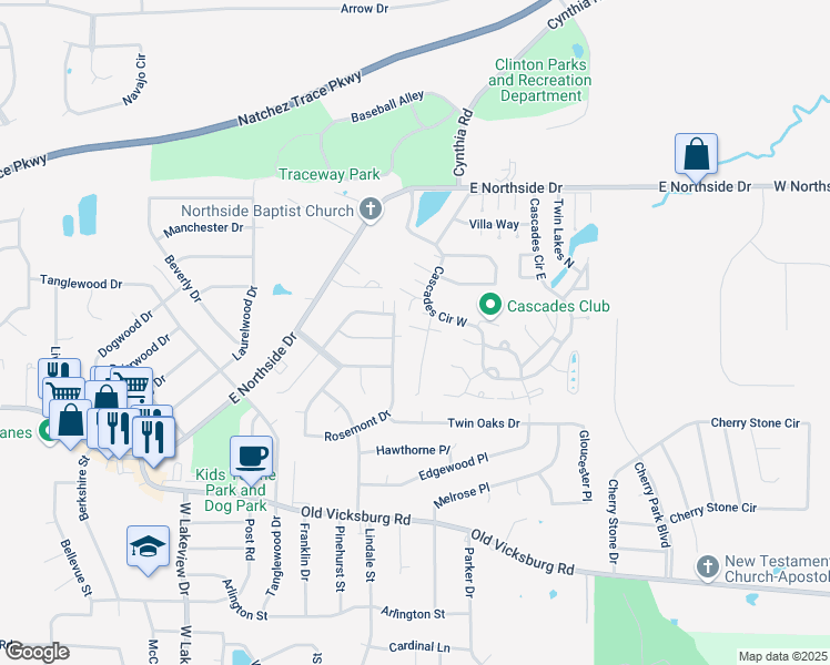 map of restaurants, bars, coffee shops, grocery stores, and more near 6 Shore Drive in Clinton