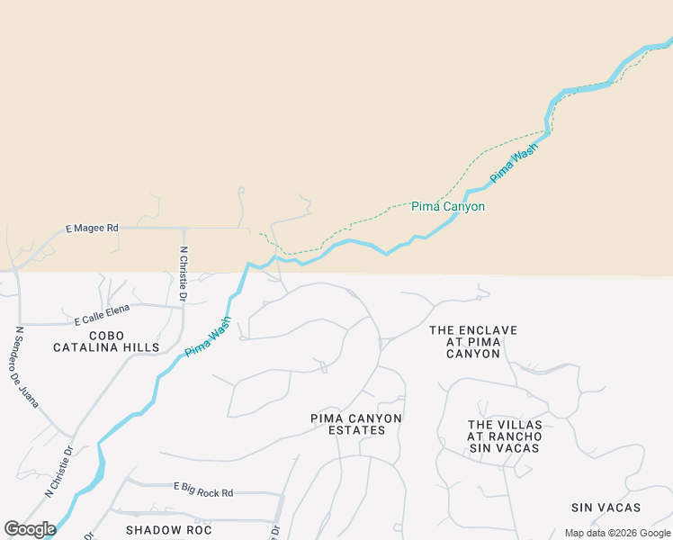 map of restaurants, bars, coffee shops, grocery stores, and more near 2126 East Desert Garden Drive in Tucson