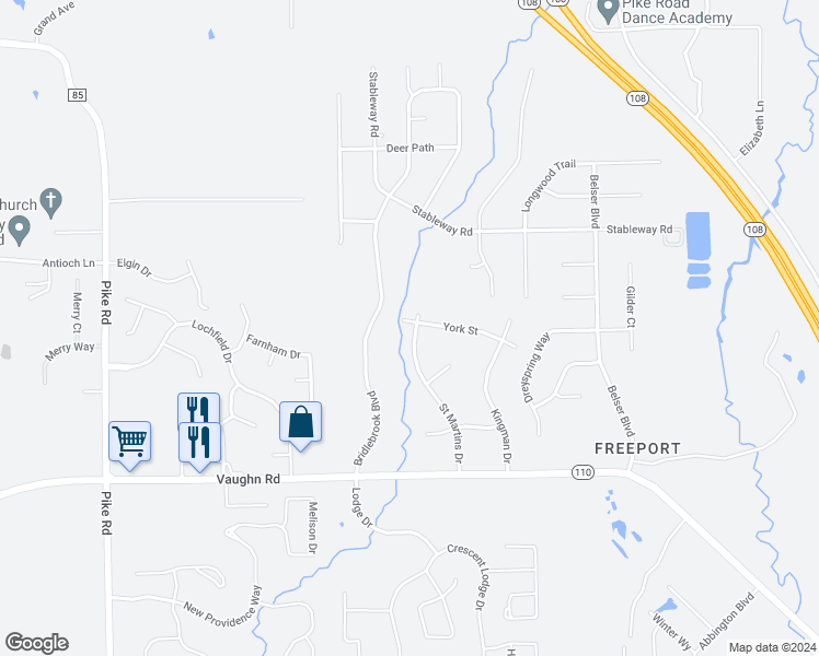 map of restaurants, bars, coffee shops, grocery stores, and more near 749 Saint Martins Drive in Pike Road