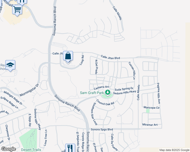 map of restaurants, bars, coffee shops, grocery stores, and more near 4303 Calle Amarilla Arc in Las Cruces
