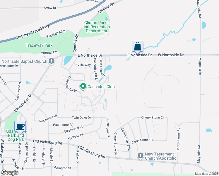 map of restaurants, bars, coffee shops, grocery stores, and more near 103 Carter Cove in Clinton