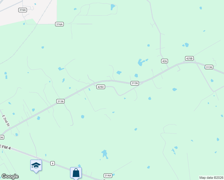 map of restaurants, bars, coffee shops, grocery stores, and more near 2308 County Road 425C in Cleburne
