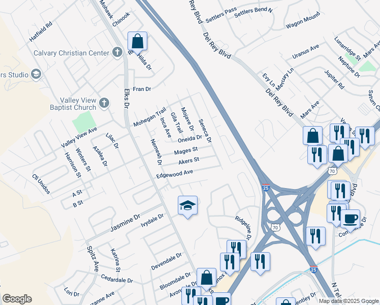 map of restaurants, bars, coffee shops, grocery stores, and more near 1218 Mages Street in Las Cruces