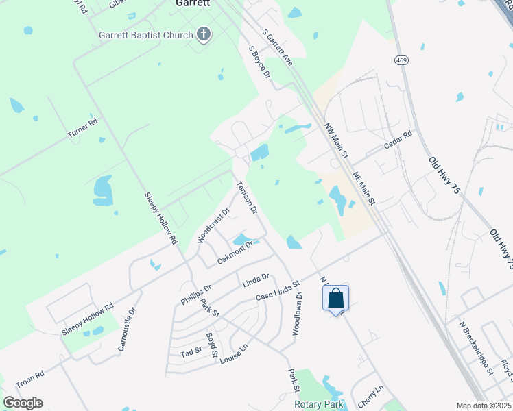 map of restaurants, bars, coffee shops, grocery stores, and more near 2902 Tenison Drive in Ennis