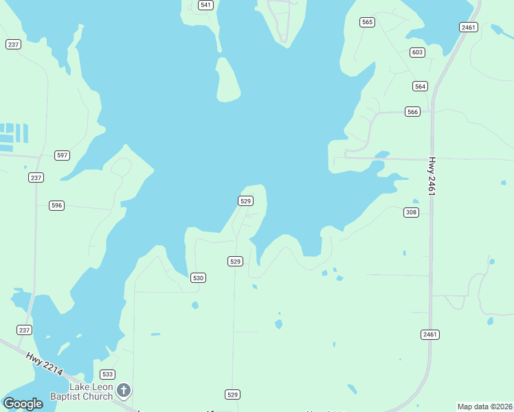 map of restaurants, bars, coffee shops, grocery stores, and more near 531 County Road 529 in Eastland