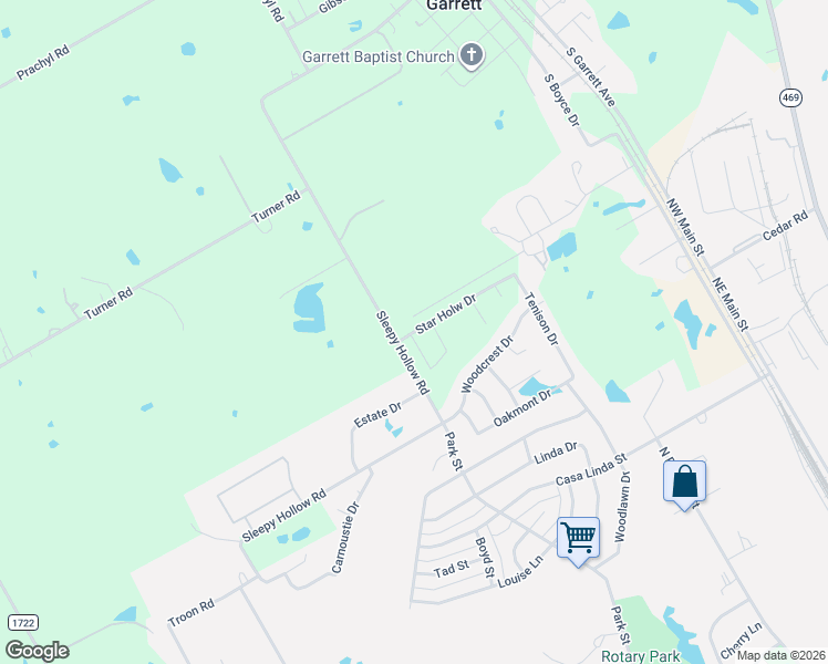 map of restaurants, bars, coffee shops, grocery stores, and more near 1000 Estate Drive in Ennis