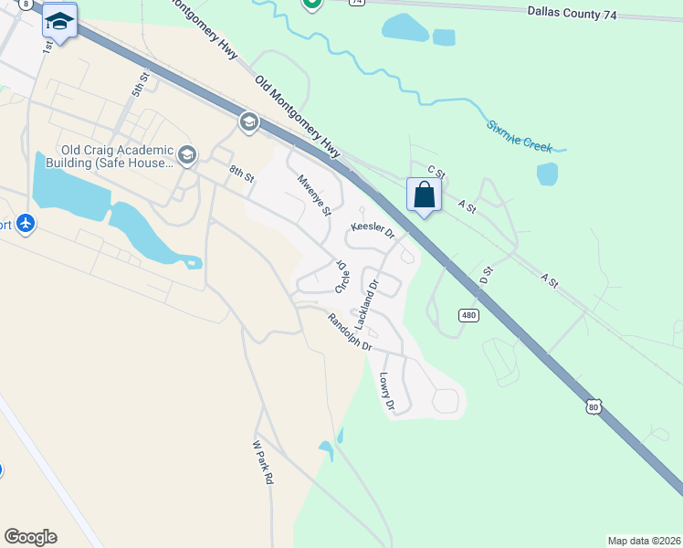 map of restaurants, bars, coffee shops, grocery stores, and more near 739 Circle Drive in Selma