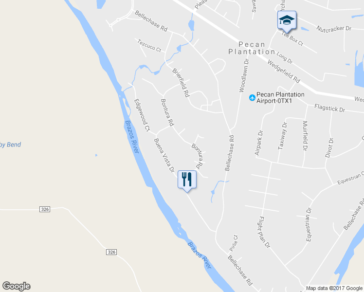 map of restaurants, bars, coffee shops, grocery stores, and more near 9010 Bontura Road in Granbury