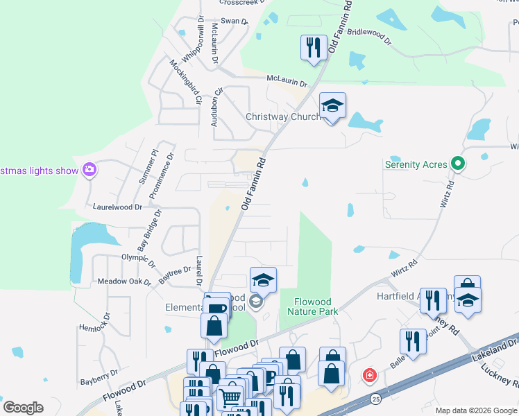 map of restaurants, bars, coffee shops, grocery stores, and more near 505 Stockton Cove in Flowood