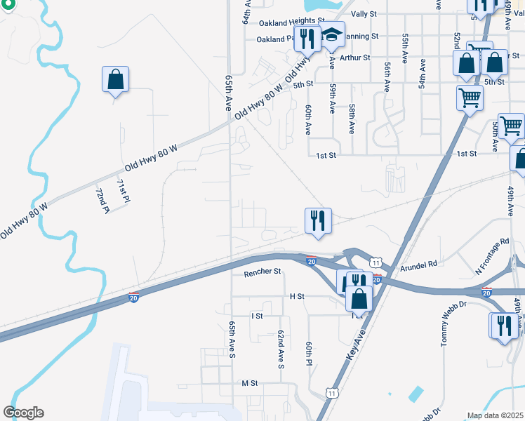map of restaurants, bars, coffee shops, grocery stores, and more near 118-120 63rd Avenue in Meridian