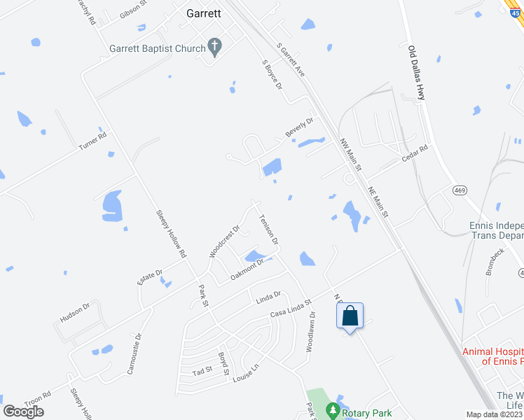 map of restaurants, bars, coffee shops, grocery stores, and more near 2910 Tenison Drive in Ennis