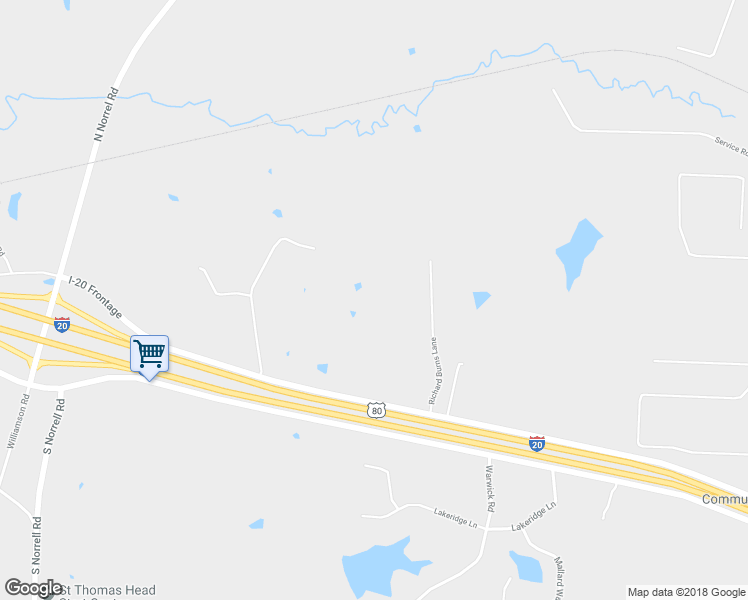 map of restaurants, bars, coffee shops, grocery stores, and more near Interstate 20 Frontage in Clinton