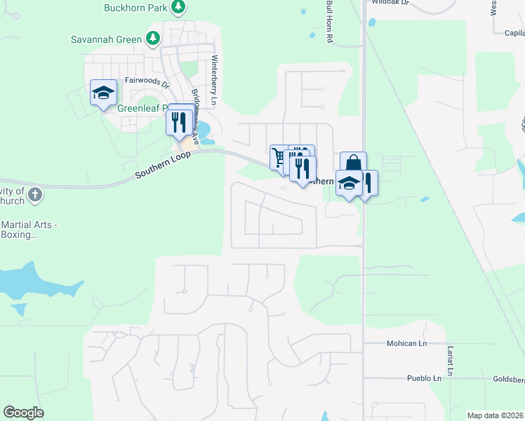map of restaurants, bars, coffee shops, grocery stores, and more near 297 Evangeline Creek Drive in Shreveport