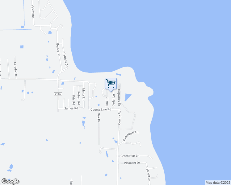 map of restaurants, bars, coffee shops, grocery stores, and more near 2005 Cedar Lane in Kemp