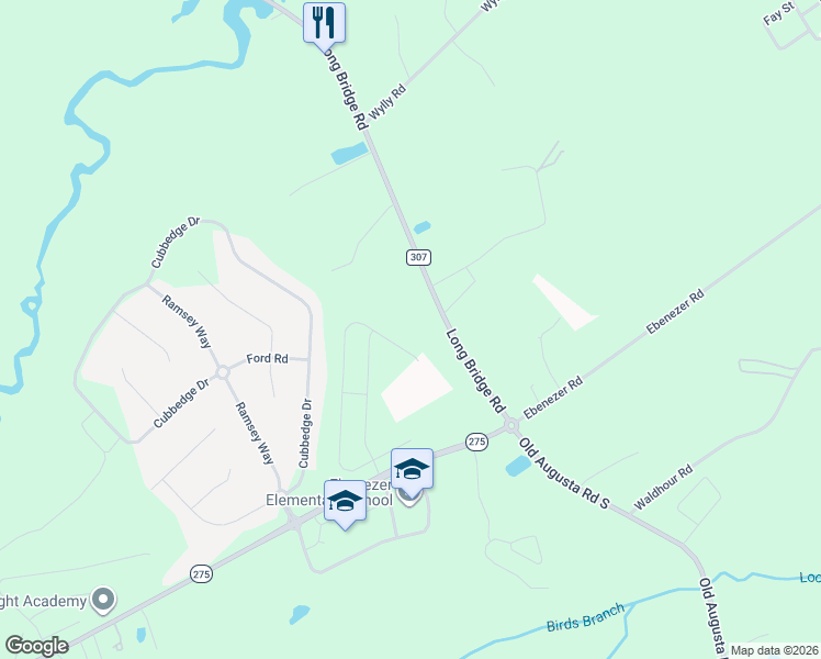 map of restaurants, bars, coffee shops, grocery stores, and more near 1326 Long Bridge Road in Rincon