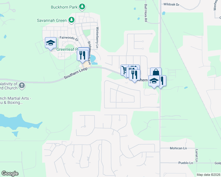 map of restaurants, bars, coffee shops, grocery stores, and more near 1150 Laurel Creek Drive in Shreveport