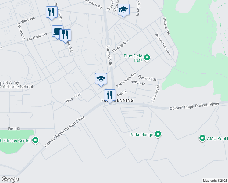 map of restaurants, bars, coffee shops, grocery stores, and more near in Fort Moore