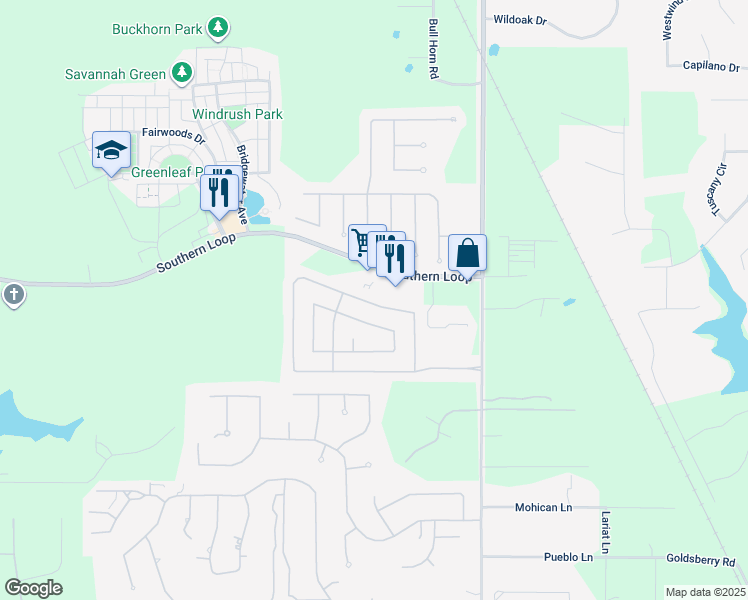 map of restaurants, bars, coffee shops, grocery stores, and more near 10457 Plum Creek Drive in Shreveport