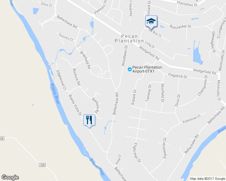 map of restaurants, bars, coffee shops, grocery stores, and more near 9010 Bellechase Road in Granbury