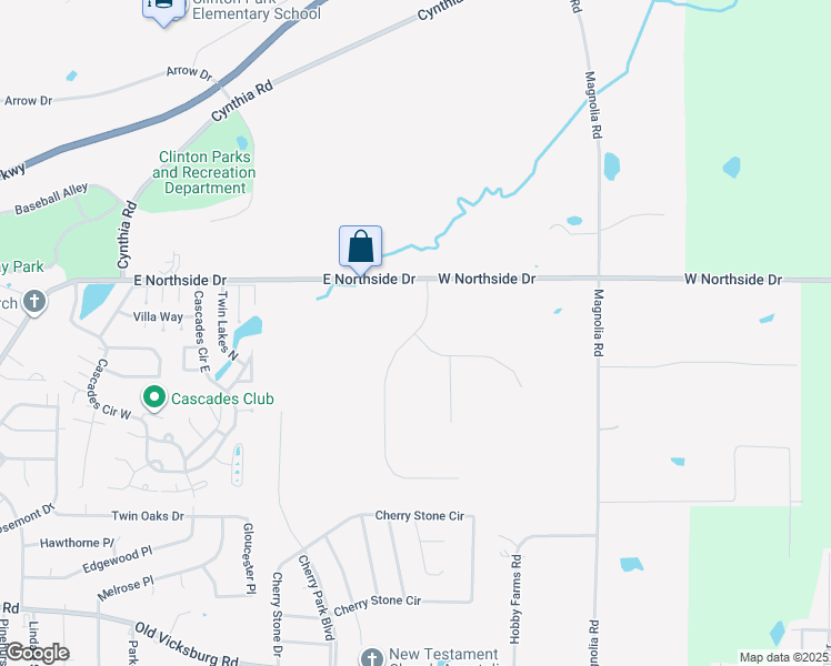 map of restaurants, bars, coffee shops, grocery stores, and more near 209 Saddlewood Dr in Clinton
