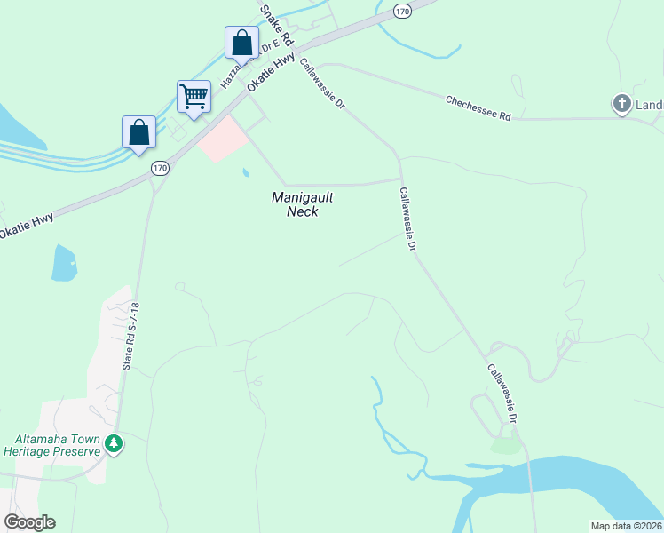 map of restaurants, bars, coffee shops, grocery stores, and more near 36 Mike Drive in Okatie