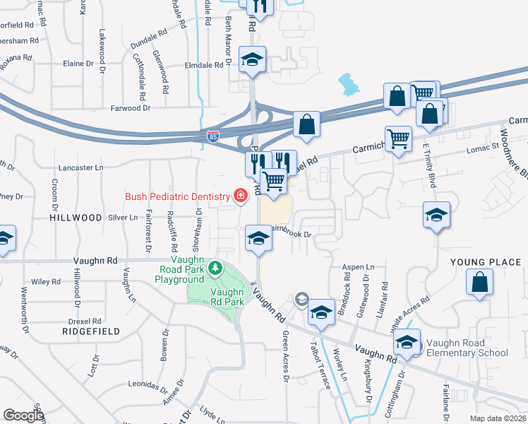 map of restaurants, bars, coffee shops, grocery stores, and more near 1728-1750 Perry Hill Road in Montgomery