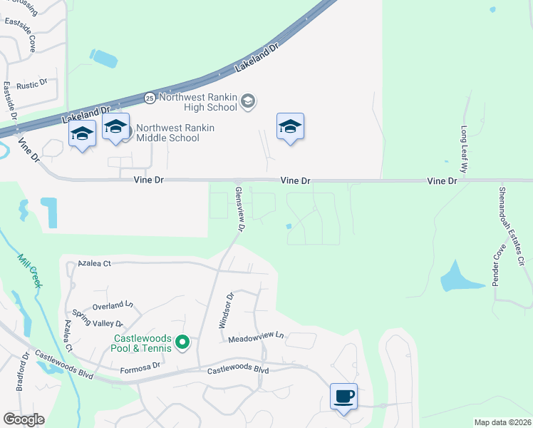 map of restaurants, bars, coffee shops, grocery stores, and more near Cabernet Circle in Brandon