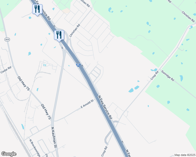 map of restaurants, bars, coffee shops, grocery stores, and more near 103 Lilac Lane in Ennis