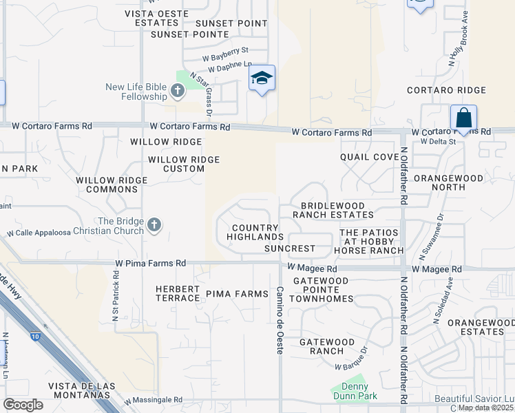 map of restaurants, bars, coffee shops, grocery stores, and more near 4666 West Globeberry Street in Tucson