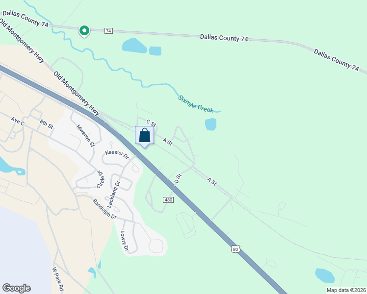 map of restaurants, bars, coffee shops, grocery stores, and more near 4017 U.S. 80 in Selma