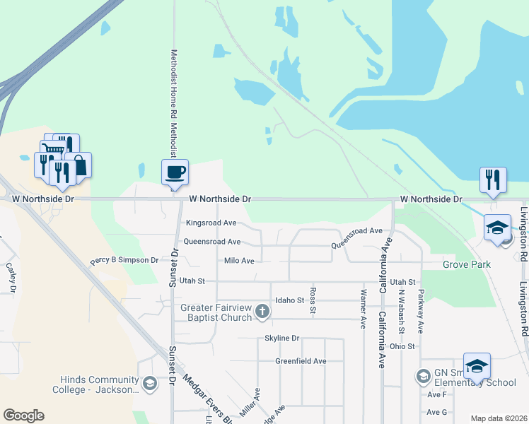 map of restaurants, bars, coffee shops, grocery stores, and more near in Jackson
