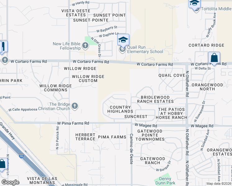 map of restaurants, bars, coffee shops, grocery stores, and more near 4666 West Globeberry Street in Tucson