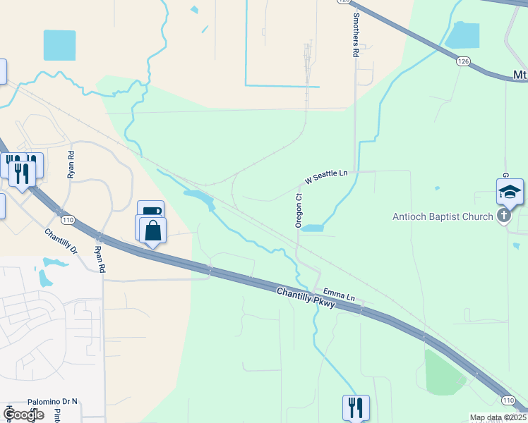 map of restaurants, bars, coffee shops, grocery stores, and more near 221 West Seattle Lane in Montgomery
