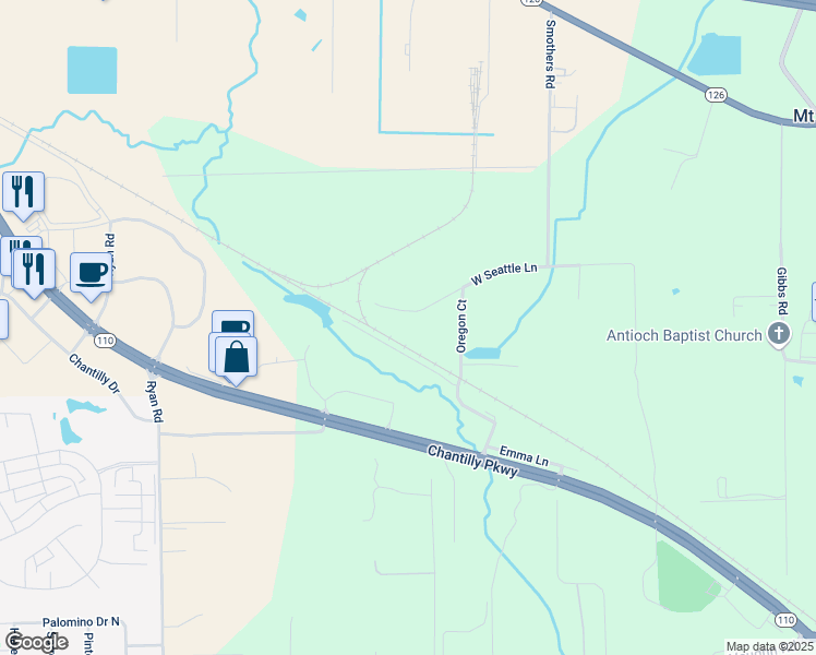 map of restaurants, bars, coffee shops, grocery stores, and more near 221 West Seattle Lane in Montgomery