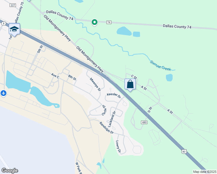 map of restaurants, bars, coffee shops, grocery stores, and more near 837 Keesler Drive in Selma